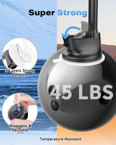 1Zero Solid Car Truck Phone Mount Black Mirror Surface with Silver Ring - 第 7/9 張圖片