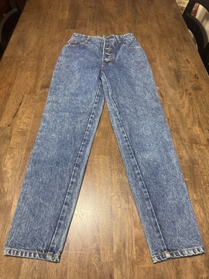 #ad Vintage Bongo Jeans Exposed Button Fly Acid Wash Stone Wash Size 3 24 Inch Waist $50.00