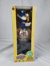 M&M Candy Collectible Dispenser Coin Bank Blue M&M Playing Saxophone New 2008