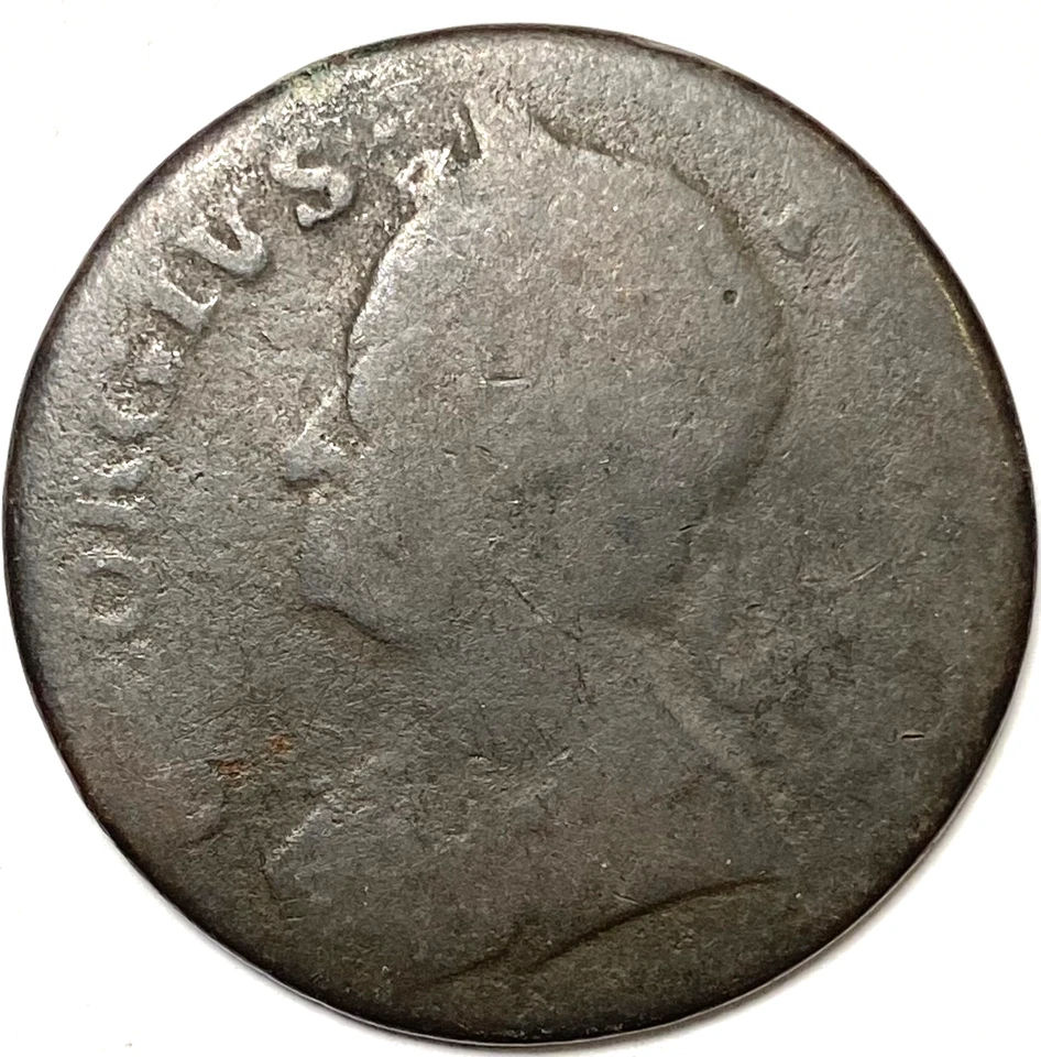 1738 King George II Colonial Copper Half Penny Great Britain - Image 2 of 2