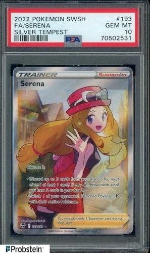2022 Pokemon SWSH Silver Tempest #193 FA Serena PSA 10 GEM MINT