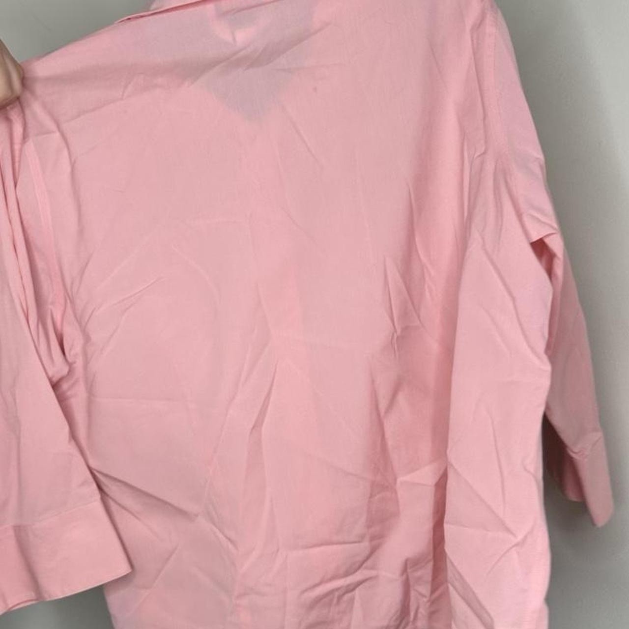 Pink Plus Size Minimalist Button Down Work Blouse… - image 6