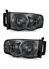 Headlight Assembly for 2002-2005 Dodge Ram 1500 D-Smoke Housing Clear Reflector
