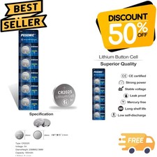Leak-Proof 3V Lithium CR2025 Battery Pack - 5 Batteries with 5- Life