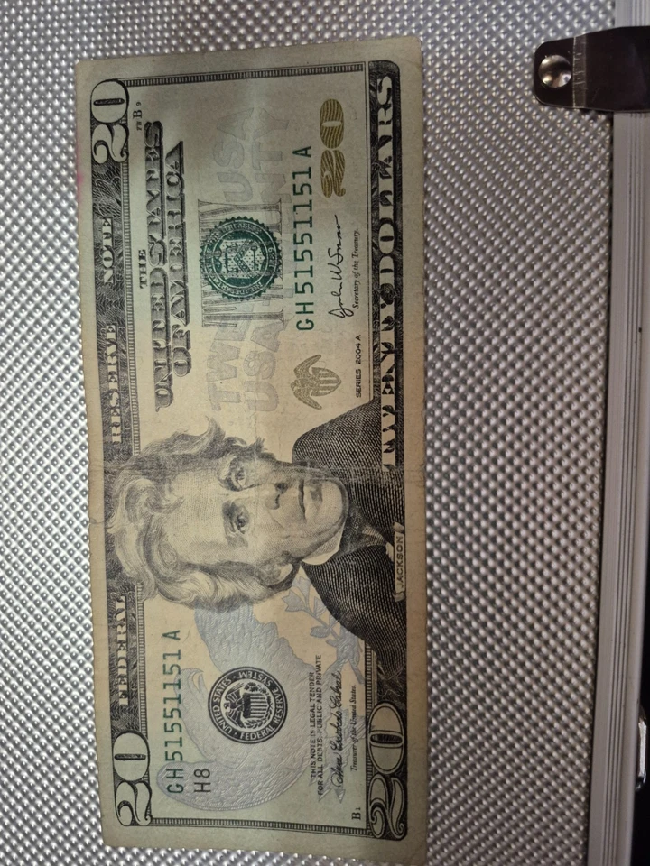2004a Binary Double quad Bookend $20 bill (1's, 5's) - Image 2 of 4