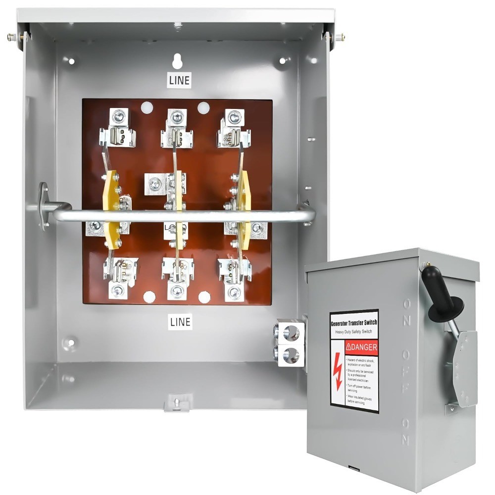 200 Amp 3 Pole 120/240V Generator Transfer Switch 48000 Watt Electric Power