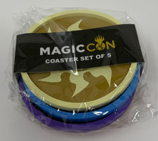 Magic MTG MagicCon Amsterdam Mana Symbol Rubber Coaster Set of 5 - Brand New