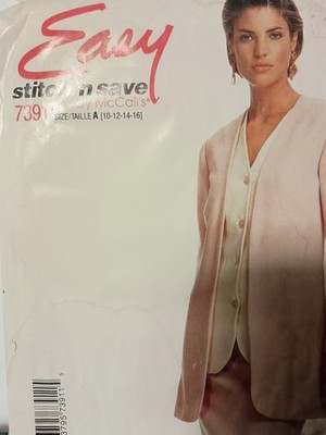 McCall's Sewing Pattern 7391 Misses  Unlined Jacket Vest & Skirt 10-12-14-16 S10