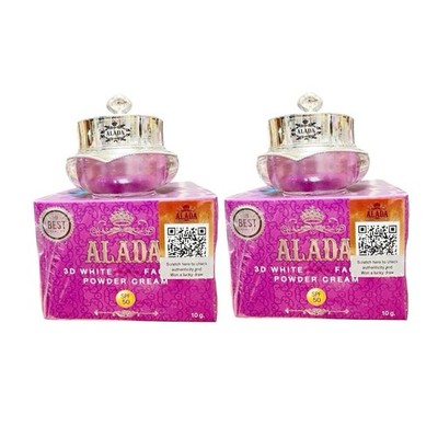 2 JarsALADA 3D Facial Powder Cream SPF 50   L-Glutathione & Milk Protein,  (10g)