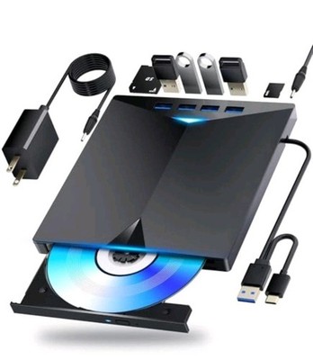 Dainty External Blu-ray Drive, Compatible with BD/DVD/CD Player/Read/Write USB 