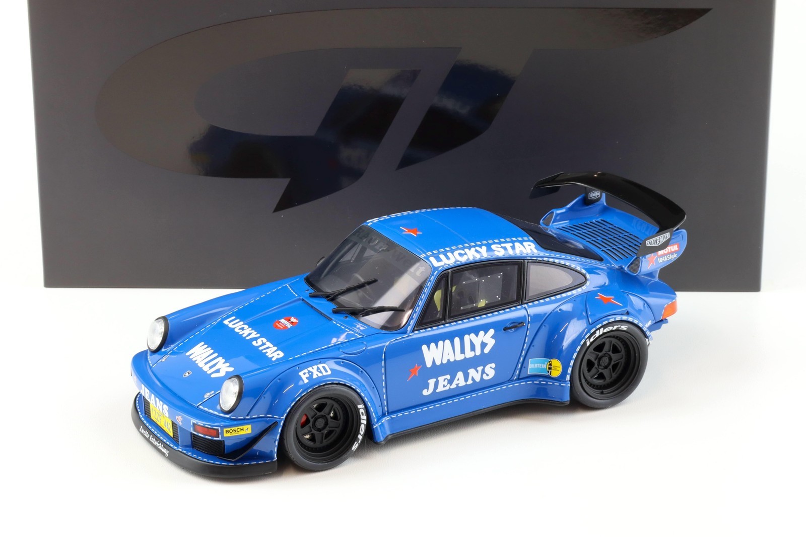 1:18 GT Spirit GT448 Porsche 911 964 RWB RAUH-WELT OSHO WALLY'S Jeans Blue 2023