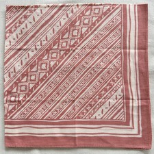 Bandana Geometric Diagonal Striped VTG Handkerchief Nude Pink Kerchief Cotton 20