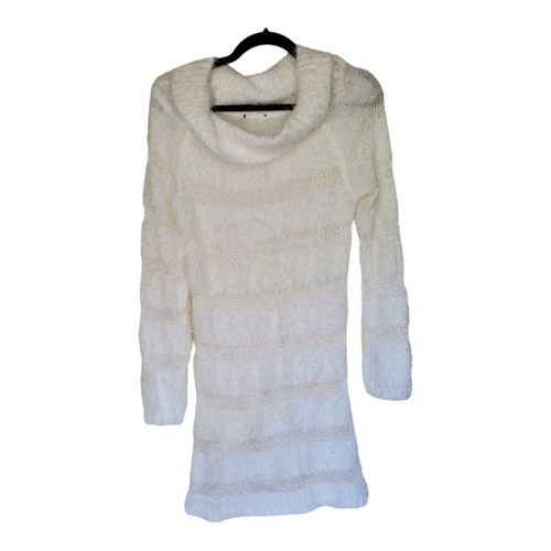 Slinky sexy Gr. M weiß Kätzchen weich Angora Kleid Peek-a-Boo Netzbänder - Bild 7 von 7