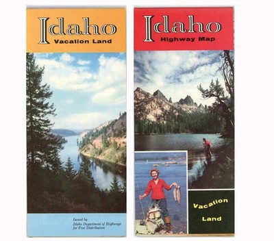 Vintage 1958 Idaho Official Road Map   State Highway Department