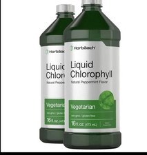 Liquid Chlorophyll  2 x 16 oz  Vegetarian, Pepperment Flavor  by Horbaach