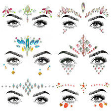 6 Pcs Face Gems, Face Jewels, Face Sticker, for Halloween Music Festivals Party