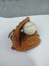 Vintage Reach Baseball Glove with Ball   Top Grain Leather Rawhide Laced