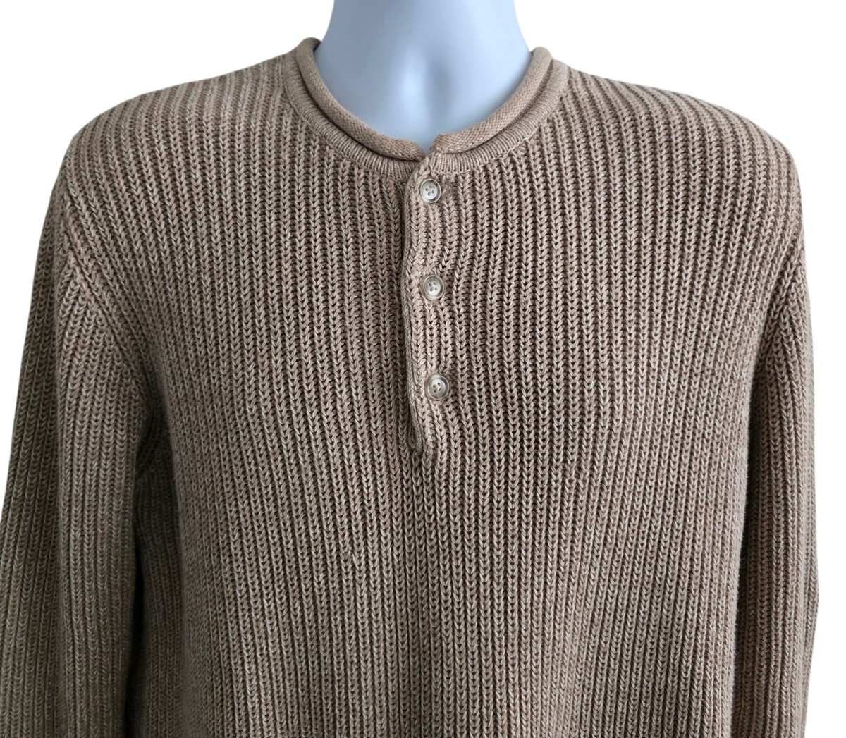 LL Bean Vintage Sweater Mens Size Medium Ribbed Knit Rolled Neck 