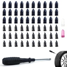 60 PCS Tire Plugs Screw Type, Tubeless Tire Repair Rubber Nail, Emergency Tire