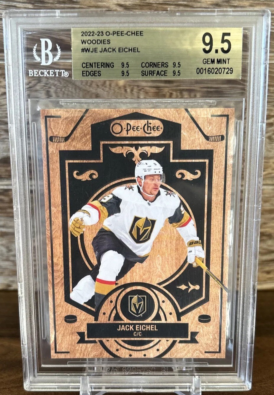 Jack Eichel #W-JE Hockey Cards 2022 O Pee Chee Woodies trading card — raw and PSA graded price guide