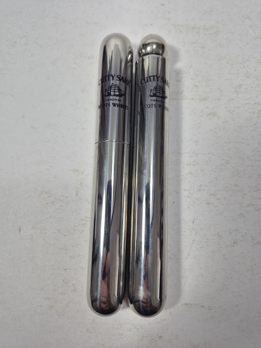 Vintage Cutty Sark Whisky Cigar Tube & Flask Set - Unused - Leather Case