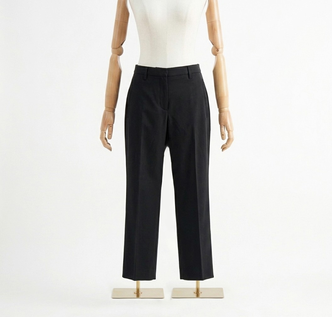 Authentic Women's Prada Black Classic Dress Pants Trousers Сrease Milano Size 46