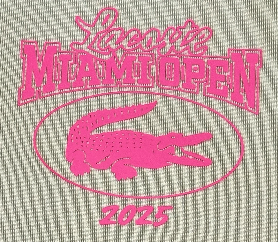 Nuevo Nuevo Con Etiquetas Miami Open Tenis 2025 LaCoste Hombres Polo Mangas Cortas Verde Rosa Foto 2 de 4