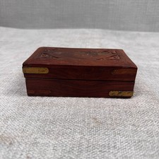 Vintage Wood Trinket Keepsake Box with Lid