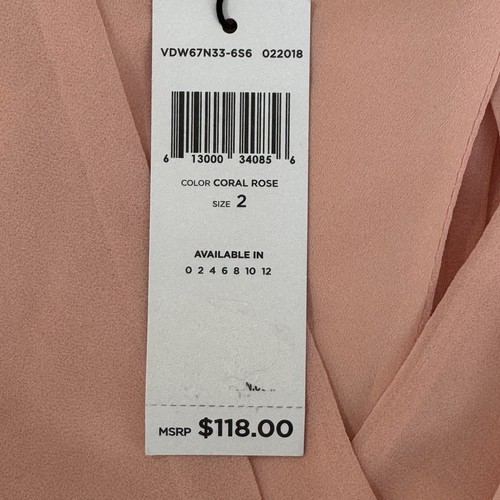 NWT BCBGeneration Ruffle Mini Dress Size 2 Coral Rose Lined Layered - Foto 13 di 14