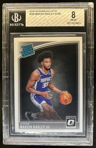 2018-19 Panini Donruss Optic Marvin Bagley III Rookie RC #168 Kings BGS 8