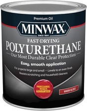 Minwax 63000 Fast Drying Polyurethane Clear Gloss, Quart Quart, Gloss