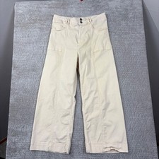 Pilcro Anthropologie Wide Leg Utility Pants Cream Off White Size 32 High Rise