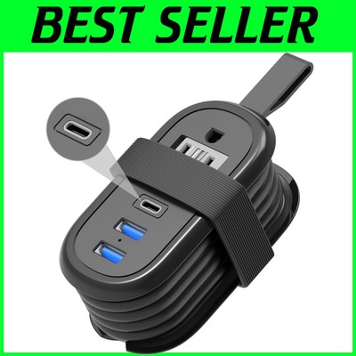 Compact Travel Power Strip with 2 AC and 3 USB Ports for Cruise Essentials