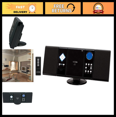Vertical Loading CD Player with Stereo Speakers - Wall Mountable Audio System