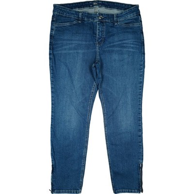 MAC 46 Jeans Hose Blau Damen 7/8 ankle Slim Chic Stretch mid R. Comfort Zip XXL