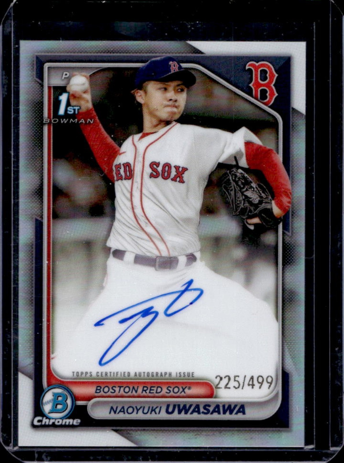2024 Bowman Chrome Naoyuki Uwasawa Auto Refractor 1st #225/499 Red Sox