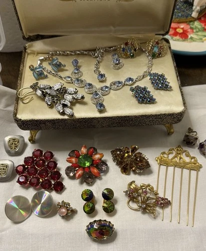 Vintage High End  Costume Jewelry Lot 17  Bogoff  Necklace Earring Set Signed