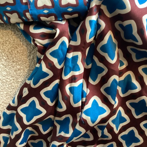 ZARA rare blue and brown geometric dress, size MEDIUM. Shirt dress. | eBay