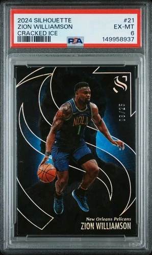 2024 Panini Silhouette Basketball Cracked Ice Zion Williamson #21 PSA 6