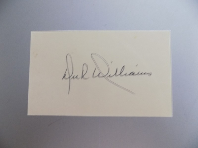 Dick Williams Hand-Signed Index Card
