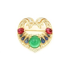 Vintage Trifari Alfred Philippe Jewels of India Glass Moghul Brooch #M1360-5