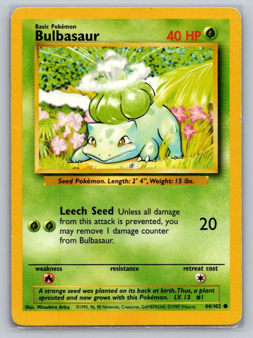 Pokemon Bulbasaur Common Base Set 044/102 LP