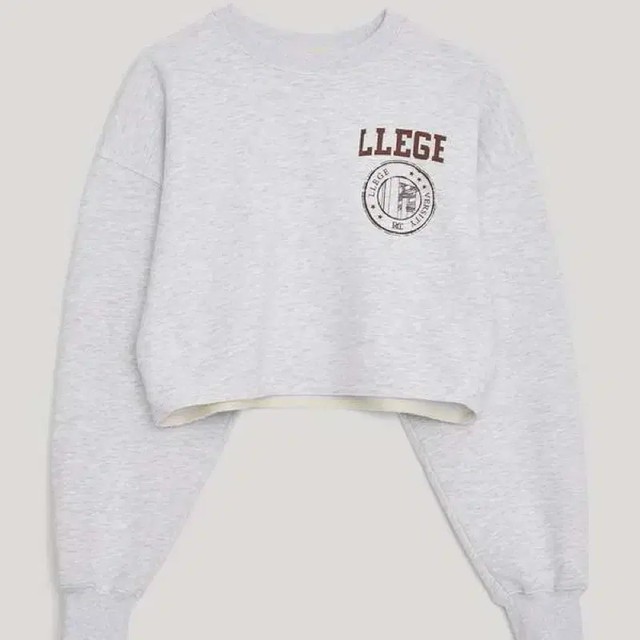 RECTO LLEGE Navy Crop Sweatshirt Hoodie - Size Free