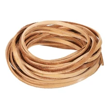 5.5 Yard 4mm Flat Leather Cord, Leather Lacing Strips for DIY Crafts Light Brown
