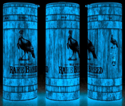 Glow in the Dark Wild Turkey Rare Breed Barrel Bourbon Whiskey Cup Mug Tumbler
