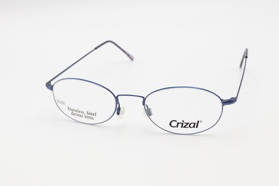 CRIZAL NAKEDEYES9 C-2 Satin Blue 46-19-140 Eyeglass Frames Stainless Steel A386