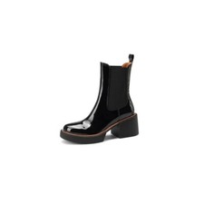 Women's Soft Patten Leather heeled Boots