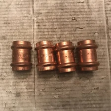 Lot Of 4 Streamline VIEGA PROPRESS 78057 Coupling With Stop, 1" x 1" Copper