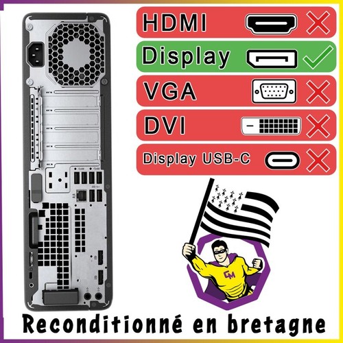 PC HP EliteDesk 800 G3 SFF Intel Core i5-7500 RAM 32Go SSD 480Go Windows 11 Wifi - Photo 5/5