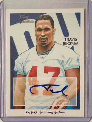 TRAVIS BECKUM ROOKIE 2009 TOPPS AUTOGRAPH FOOTBALL CARD NEW YORK GIANTS RC AUTO